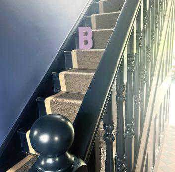 Black Blue Classic Staircase Transformation, Shefford